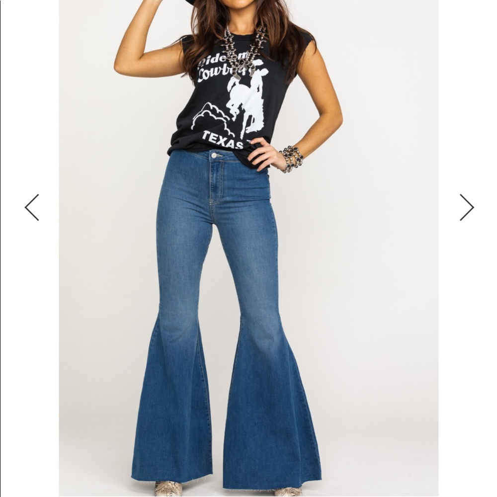 FREE PEOPLE Jericho blue wide flared jeans 👖